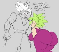 big_ass big_breasts big_butt big_thighs blue_eyes boots brown_hair bubble_butt dragon_ball dragon_ball_super gafer.exe girl glasses gohan_beast grey_background kefla legendary_super_saiyan long_hair meme self_upload simple_background simple_coloring simple_drawing simple_shading son_gohan super_saiyan super_saiyan_2 tagme toei_animation woman