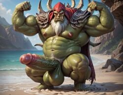 1boy 1dilf 1male abs ai_generated armpit_hair armpits balls bara beard big_balls big_muscles big_nipples big_pecs big_penis booster_rex daddy dilf erect_nipples erection flexing gay green_body gul'dan huge_balls huge_cock huge_muscles huge_nipples huge_pecs humanoid hunk male male_focus male_only master muscular muscular_humanoid muscular_male navel nipples nude orc pecs penis pointy_ears pubic_hair solo sweat tusks warcraft white_hair