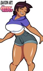 1girls 2024 2d 2d_(artwork) 2d_artwork brown_body brown_fur brown_hair brown_skin curvy curvy_ass curvy_body curvy_female curvy_figure curvy_hips curvy_thighs daken_art(artist) daken_henderson(artist) disney disney_channel dress_shirt female female_only happy happy_female human luz_noceda shiny shiny_hair shiny_skin short_hair simple_background smile solo the_owl_house thighs thighs_together white_background