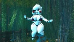 big_breasts bikini five_nights_at_freddy's fredina's_nightclub huge_breasts imminent_death large_breasts lipstick marie_(cally3d) marionette_(fnaf) puppet_(cally3d) puppet_(fnaf) solo underwater wide_hips