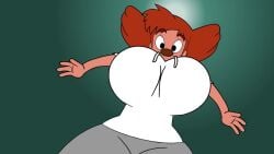 1girls a_goofy_movie ass ass_bigger_than_head ass_expansion ass_focus ass_grab ass_shake big_ass big_breasts breast_expansion breast_squeeze breasts breasts_bigger_than_head clothing female furry giantess giantess_growth huge_ass huge_breasts jackurai milfification peg_pete roxanne_(goof_troop) tagme transformation uneven_growth video