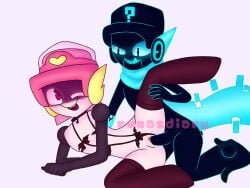 1boy 1cuntboy brawl_stars cuntboy cuntboy/male cuntboy_penetrated demon_boy glitch glitching incest intersex larry_(brawl_stars) lawrie_(brawl_stars) lingerie male panties_aside pink_and_blue pussy pussy_penetration robot robot_humanoid ruz4sd1ary_(artist) ruzasdiary ruzasdiary_(artist) sharp_teeth succubus succubus_(male)