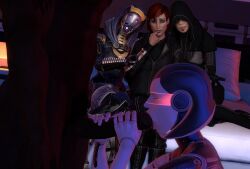 1boy 3d 4girls android blowjob edi femshep kasumi_goto mass_effect robot robot_girl sexbot tali'zorah_nar_rayya