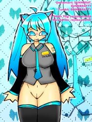 artist_name artist_signature cat_ears catgirl chothes coochie cute cute_face cyan_eyes cyan_hair hatsune_miku miku_hatsune no_panties no_skirt ponytail rainbowcat26 smile tongue tongue_out vagina