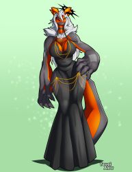 anthro bird bird_humanoid dress female female_anthro female_focus female_only pokémon_(species) pokemon pokemon_(species) pokemon_xy yeyeialba yveltal