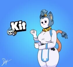 anthro brawl_stars clothed clothing drafflexy feline female furry kit_(brawl_stars) kitboxer_darkpaw rule_63 solo thick_thighs