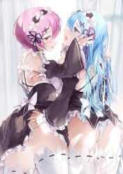 ass having_fun ram_(re:zero) re:zero_kara_hajimeru_isekai_seikatsu rem_(re:zero)