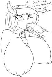 2015 alpha_channel animal_genitalia anthro anthrofied big_breasts black_and_white blush breasts collar degradation dialogue disembodied_penis english_text equine fall_of_equestria fan_character female hair horn horsecock male mammal monochrome my_little_pony nipples oral penis plain_background portrait severed_horn slave text transparent_background unicorn vein