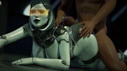 1boy android cum_on_body curvy curvy_body dark-skinned_male edi female interracial mass_effect sexbot