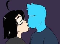animated animated animated black_hair blue_body blue_hair blue_skin father father_and_child father_and_daughter flipaclip glasses incest incest_(lore) kissing kissing kivi_raskolnik looking_down pale_skin papriko paps_(papriko) saliva saliva_drip saliva_on_tongue saliva_string saliva_trail salivating slime slime_boy sloppy sloppy_kiss tongue tongue_kiss tongue_out