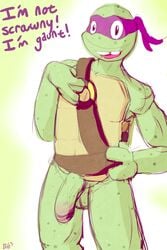 anthro balls bourbon_(artist) donatello furry furry_only male male_only penis reptile scalie solo teenage_mutant_ninja_turtles turtle