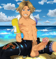 anma beach cum erection final_fantasy final_fantasy_x human male male_only penis solo tagme tidus