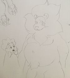 anthro balls cartoon_network celestial flaccid furry lion lion_(steven_universe) male_only mane monochrome musclegut nude pencil_(artwork) penis steven_quartz_universe steven_universe traditional_media_(artwork)