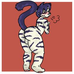 ass bad_id bad_tumblr_id chubby eyewear feline girly glasses male mammal solo stripes toyger toyger_chives wide_hips z1ats