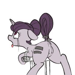 2015 anus ass bondage cutie_mark equine female friendship_is_magic hair horn mammal mcsweezy my_little_pony plain_background pussy sugar_belle tears unicorn white_background