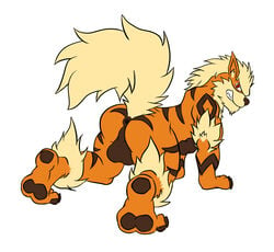 anthro arcanine ass balls color flat fur furry kisahhk8 looking_at_viewer male male_only nintendo on_all_fours paw pokemon pokemon_(species) solo tagme video_games