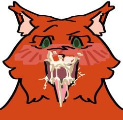 cum cum_in_mouth feline feral open_mouth red_body red_fur squirrelflight_(warriors) warriors_(cats)