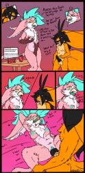 absurd_res animal_genitalia animal_penis anthro avian body_swap breasts canid canine canine_genitalia canine_penis comic duo enji_arklight female fennec_fox flirting fox fur genitals gryphon hair hi_res kinktober kinktober_2024 koeru koeru_(koeru) male male/female mammal mythological_avian mythological_creature mythology orange_body orange_fur penetration penis pink_body pink_fur potion purple_eyes pussy rule_63 sex size_difference teal_hair true_fox yellow_eyes