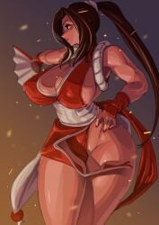 1girls curvy curvy_body curvy_female curvy_figure female female_only huge_ass huge_breasts king_of_fighters mai_shiranui sashizume_soutarou sasizume_s solo soutaro_sasizume tagme thick_thighs voluptuous_female