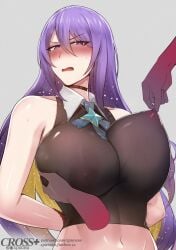 1girls areola big_areola big_breasts blush breasts female female_focus hololive hololive_indonesia huge_breasts long_hair looking_at_viewer male moona_hoshinova nipples pinch pinching_nipples purple_eyes purple_hair sweat sweatdrop sweating sweaty tagme tummy virtual_youtuber xpurasu