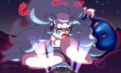 big_breasts breasts female furry huge_breasts macro notmrsatsuma pokemon pokemon_(species) primarina tagme thick_thighs wide_hips