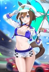 car female female_only fully_clothed gloves microskirt miniskirt outdoors panties png race_queen race_track revealing_clothes see-through_clothing short_skirt side_slit skimpy_clothes skirt thong_straps translucent_clothing transparent_clothing ugohato umbrella very_short_skirt