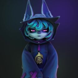 flashing furry league_of_legends nipples no_bra no_panties no_penetration no_sound pussy tagme vex_(league_of_legends) video yordle