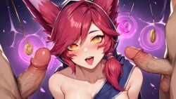 ai_generated cat_ears catgirl female fox fox_ears furry hypnosis hypnotic_eyes league_of_legends male mind_control penis rape straight vastaya xayah