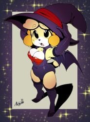 anthro argento female furry halloween halloween_costume isabelle_(animal_crossing) solo