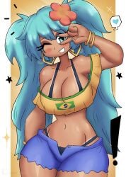 1girls areola ass beads belly belly_button big_areola big_ass big_breasts big_nipples big_thighs brazil brazilian brazilian_female brazilian_flag brazilian_miku breasts crop_top cyan_eyes cyan_hair female female_only flower gigantic_breasts hatsune_miku heart hips horny horny_female huge_areola huge_ass huge_breasts huge_nipples huge_thighs jpeg latin_american_hatsune_miku_(meme) long_hair looking_at_viewer nipples pussy solo sweat sweatdrop sweating tan tan_body thick_hips thick_thighs thighs tonywelt twintails vocaloid waist_beads wide_hips