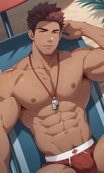 1boy beach brown_skin full_service lifeguard male_only oki_ardana summer