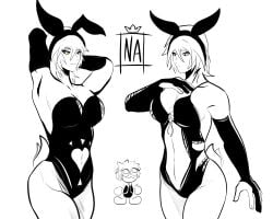 0_naiko_0 anti-aqua aqua_(kingdom_hearts) black_and_white bunny_costume bunny_girl bunnysuit disney final_fantasy kingdom_hearts sora sora_(kingdom_hearts)