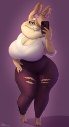 big_breasts breasts cleavage female female_only furry hazel_(shakotanbunny) huge_breasts shakotanbunny tagme thick_thighs wide_hips