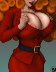 big_breasts blindanubis breasts busty cartoon_network curly_hair female female_focus female_only hanna-barbera hourglass_figure large_breasts long_hair office_lady powerpuff_girls red_hair sara_bellum tagme wide_hips