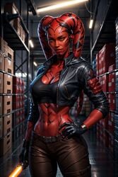 abs ai ai_generated alien alien_girl darth_talon looking_at_viewer red_skin star_wars twi&#039;lek