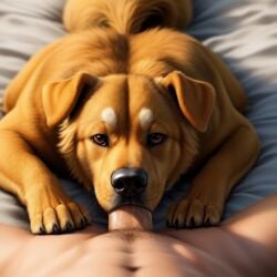 ai_generated, animal, ass, asscheeks, blowjob deepthroat, feral, frosting.ai, golden_retriever, human_penetrating, human_penetrating_feral, human_pov, pov, self_upload,