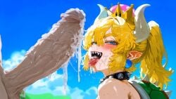 after_fellatio after_oral after_sex ahe_gao ai_generated blonde_hair blowjob blowjob_face bowsette fellatio fellatio_gesture oral_sex tagme