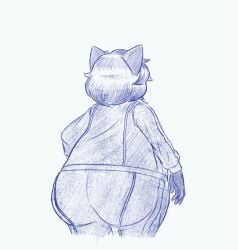 animated animated_gif big_ass blueberry_inflation bubble_butt female frisk_lk furry huge_ass inflation tagme thick_thighs wide_hips