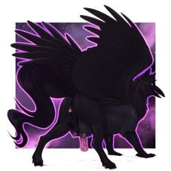 1:1 anatomically_correct anatomically_correct_genitalia animal_penis anus ass autotitfuck avian balls beak black_anus black_beak black_body black_claws black_fur black_pussy breast_play breasts claws european_mythology feathered_wings feathers feral full-package_futanari fur futanari genitals greek_mythology half-erect herm hermaphrodite hi_res hippogriff hooves intersex looking_at_viewer masturbation multi_genitalia mythological_avian mythological_creature mythology nipples nitrods penile penile_masturbation penis pink_nipples puffy_anus pussy solo teats wings