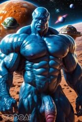 1boy ai_generated alien balls bara big_balls big_muscles big_nipples big_pecs big_penis blue_body daddy dilf erect_nipples erection gay huge_balls huge_cock huge_muscles huge_pecs humanoid hunk male male_only muscular muscular_humanoid muscular_male navel nipples nude outer_space pecs penis signature solo zodoai