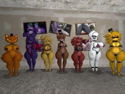 aussiescout bonfie chiku fexa fredina's_nightclub fredina_(cally3d) frenni_fazclaire golden_fredina_(cally3d) marie_(cally3d) pumpfox_(cally3d) roxanne_wolf_(fnaf)