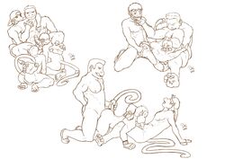 anal anal_sex anthro balls biceps big_penis circumcised feet furry gorilla group group_sex male mammal monkey muscles my_gym_partner's_a_monkey nokemy oral pecs penetration penis primate rimming sex size_difference threesome worship yaoi