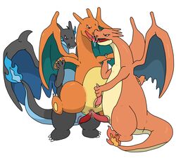 3boys anal anthro blush charizard double_penetration dragon fire furry group group_sex handjob kissing male_only mega_charizard mega_charizard_x mega_charizard_y mega_evolution nintendo penetration penis pokemon pokemon_(species) precum saliva sex sfbwd tongue video_games yaoi