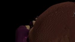 3d animated black_hair cleavage dickgirl elbow_gloves fingerless_gloves futadom futanari gloves intersex large_penis long_hair mask masturbation mileena moogan mortal_kombat penis penis_slap pov semi-erect source_filmmaker standing taker_pov