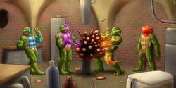 explosion male male_only mot nude penis rubber sewer shiny teenage_mutant_ninja_turtles turtles