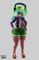 3d 3d_(artwork) 3d_animation 3d_model animated bending_knees big_breasts big_thighs bouncing_breasts breasts cleavage dance dancing dark-skinned_female dark_skin dolly_dimpley hands_on_ass hands_on_hips hat headphones jiggling_breasts large_breasts large_thighs looking_at_viewer navel platform_footwear platform_heels pose shaking_hips shorts silly silly_face smiling smiling_at_viewer smiling_friends tagme video yoku_(artist)