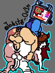 2futas 4_eyes almost_naked anal_sex animal_ears artist_signature ass_focus bald balls brown_hair character_request cock completely_nude completely_nude_female completely_nude_futanari dick dickgirl donut_anus eyes_rolling_back futa_on_futa futa_only futanari hand_on_head light-skinned_female long_hair looking_at_viewer mostly_nude mounted on_hands_and_knees penis_focus screen_face seething self_upload sweater to4ster-0v3n_(artist) tv_head white_skin