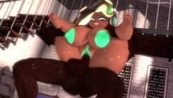 big_ass big_breasts big_penis cumflation dark-skinned_male full_nelson human_on_humanoid leviantan581re looking_pleasured marina_(splatoon) nintendo octoling octoling_girl splatoon splatoon_(series) tagme video