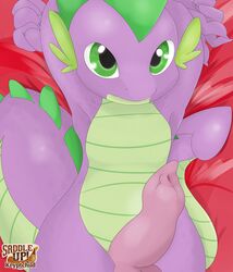 dragon erection friendship_is_magic green_eyes kryptchild male male_only my_little_pony penis smooth_skin solo spike_(mlp) young