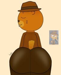 anthro anthro_only ass beaver beaver_tail big_ass big_ass_(male) bobrito_bandito brainrot brown_body brown_fur brown_pants closed_eyes clothes clothing cozthebunny fanart gangster italian_brainrot line_art looking_at_viewer mafia male male_focus male_only pants request requested shiny shiny_clothes smile smile_at_viewer